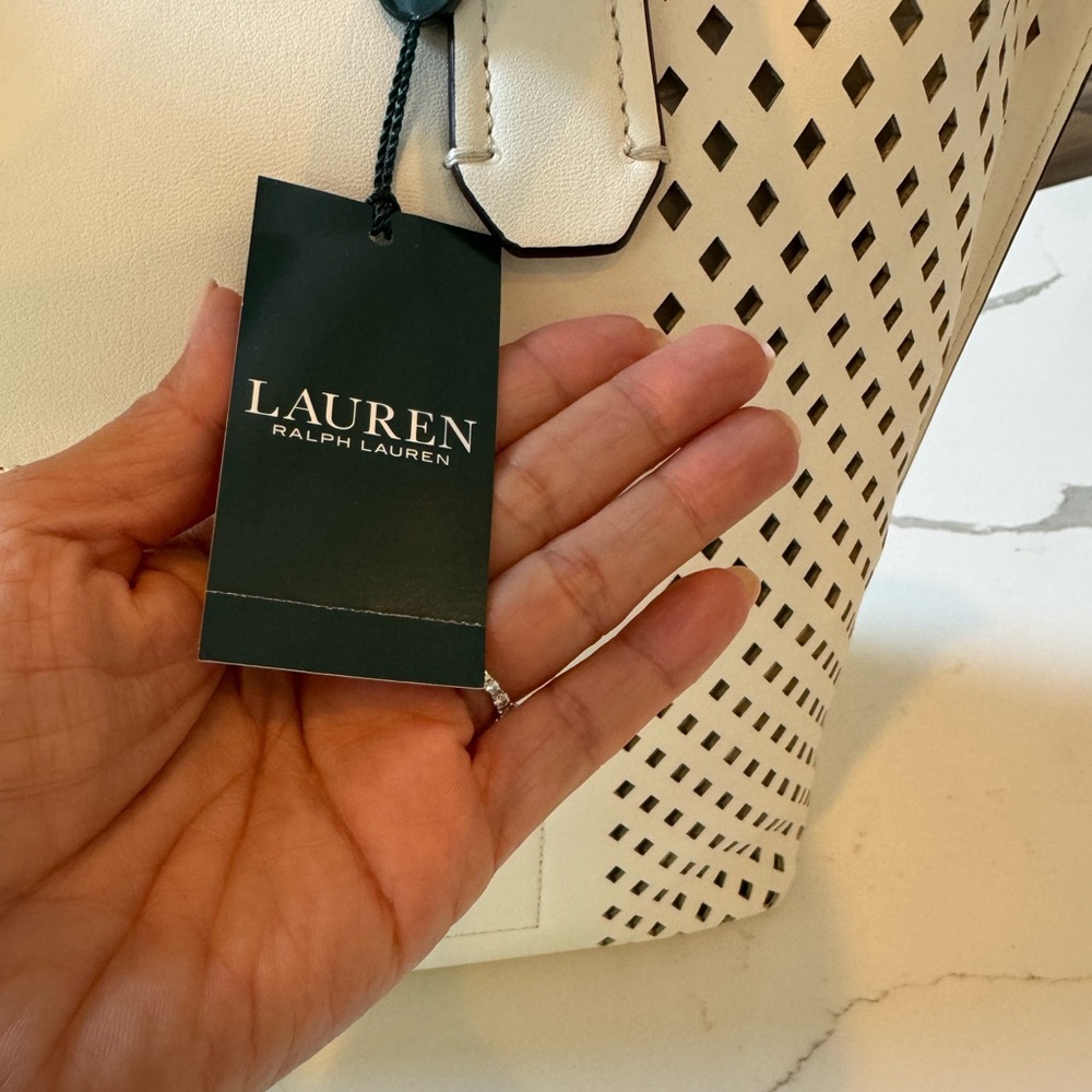 Lauren Ralph Lauren Lauderdale tanner tote medium vanilla - Picture 6 of 7